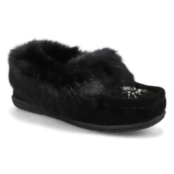 SoftMoc Women's Cute 5 Rabbit Fur Moccasin - -Softmoc CUTE5 BKBK XXX