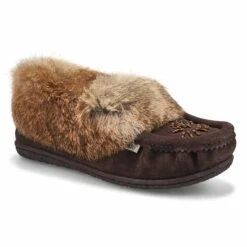 SoftMoc Ladies Cute 5 Rabbit Fur Moccasin- Re -Softmoc CUTE5 CHOC XXX 1
