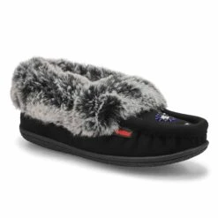 SoftMoc Women's Cute 5 V3 Faux Fur Vegan Moc -Softmoc CUTE5 V3 BKGY XXX
