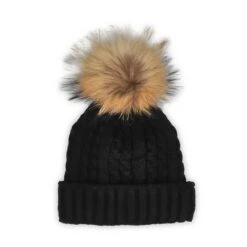 SoftMoc Women's Pink With Fur Pom Cable Stitc -Softmoc HTEPH1 BLKFIN XXX 2