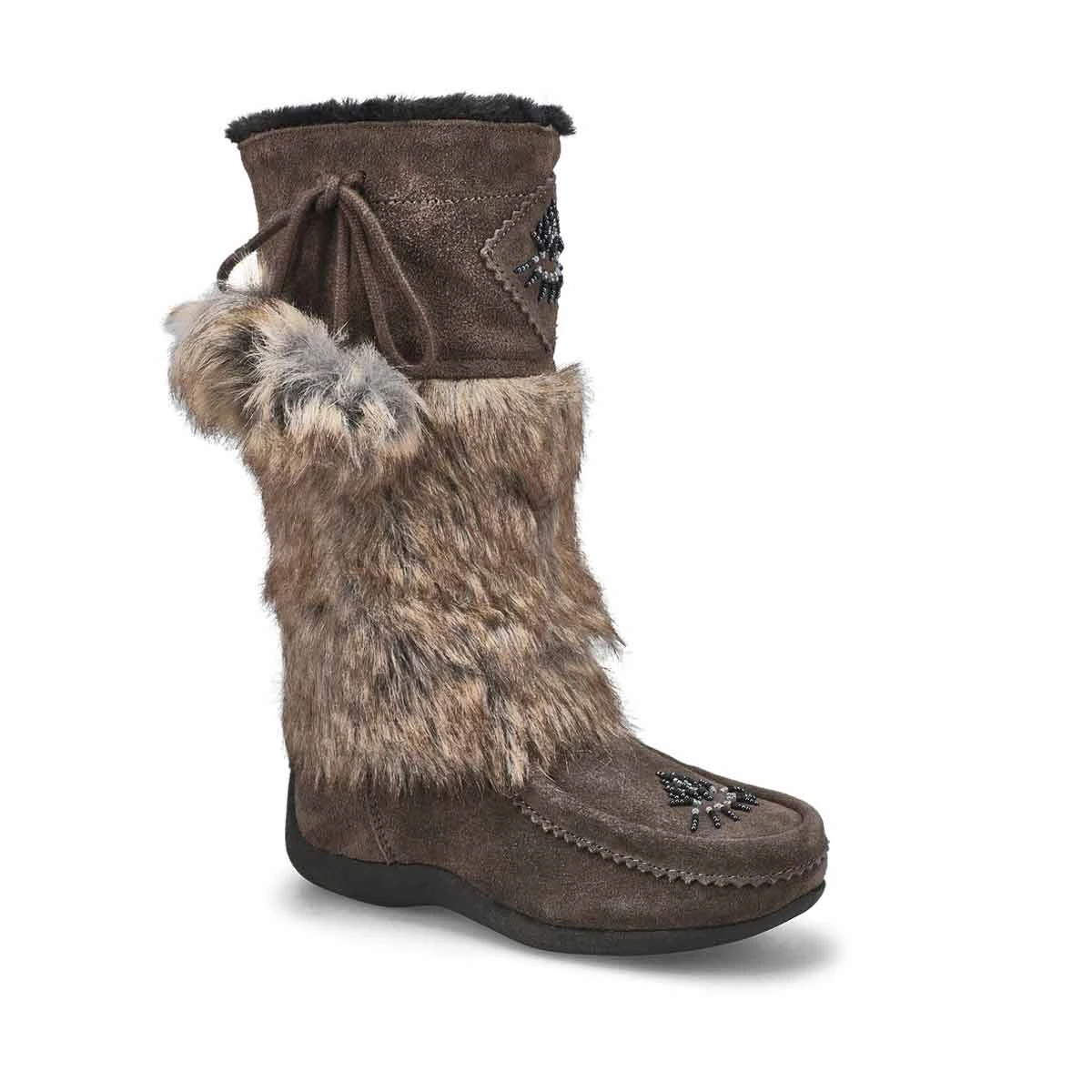 SoftMoc Girls' NISKA 4 JR Hazelnut Mukluks 5 SoftMoc Girls' NISKA 4 JR Hazelnut Mukluks - Image 3