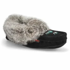 SoftMoc Women's SF600 Rabbit Fur Moccasin - R -Softmoc SF600 BL XXX